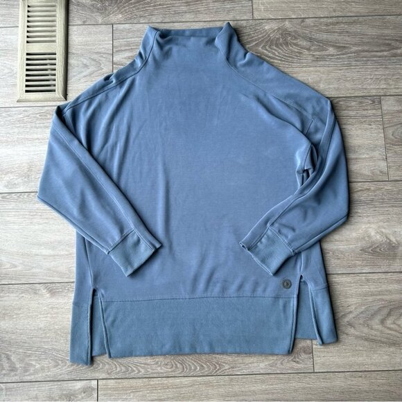 Everyday Sunday Blue  Mockneck Boxy Fit Sweatshirt - Picture 4 of 16